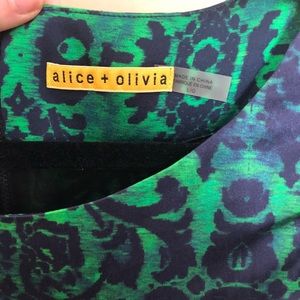 Alice + Olivia Silk Green floral print Dress